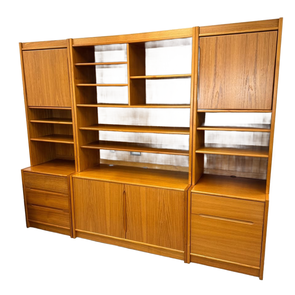 Vintage Teak Three-Piece Wall Unit