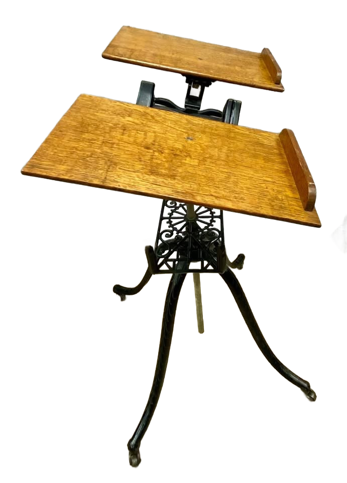 Antique Victorian Dictionary Book Stand Cast Iron Adjustable