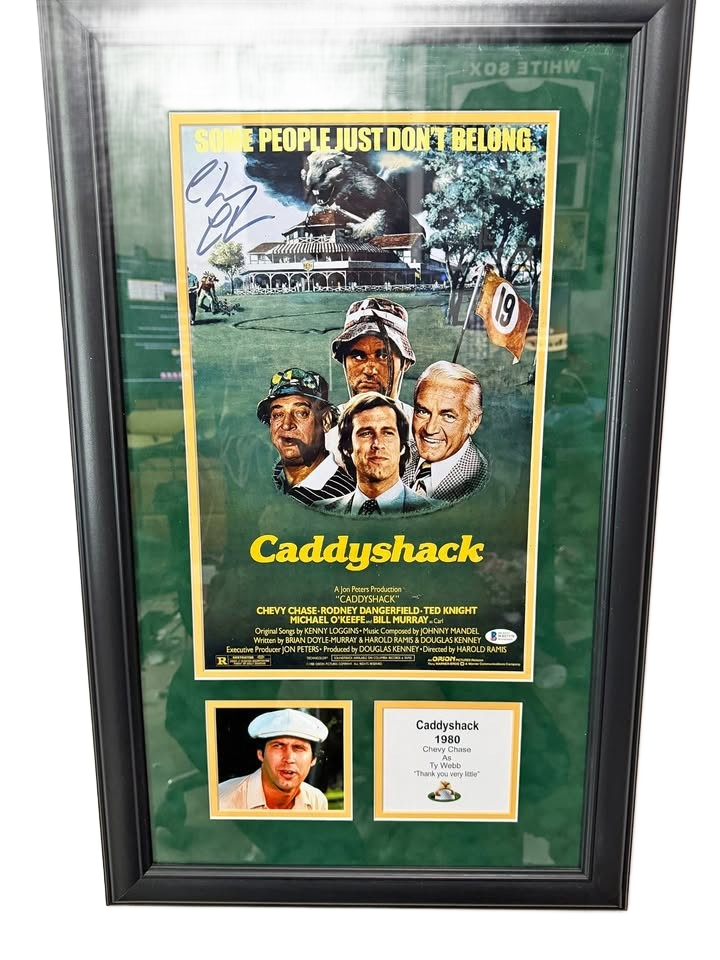 Chevy Chase Autographed Framed Caddyshack Movie Poster Beckett COA