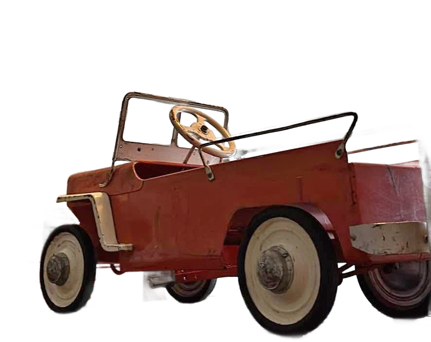 1950s Vintage Hamilton Steel Jeep Pedal Car automobile Americana rare toy 50s