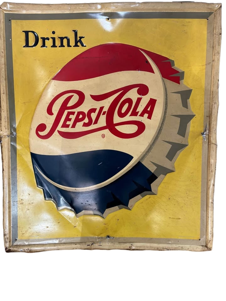 METAL PEPSI SIGN MADE BY STOUT SIGN CO