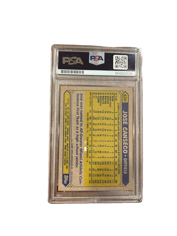 1987 Topps Jose Canseco Autographed PSA 10