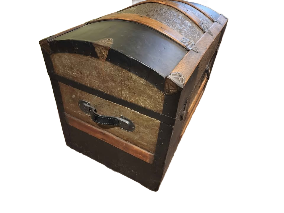 Authentic Victorian/Edwardian Dome-Top Steamer Trunk