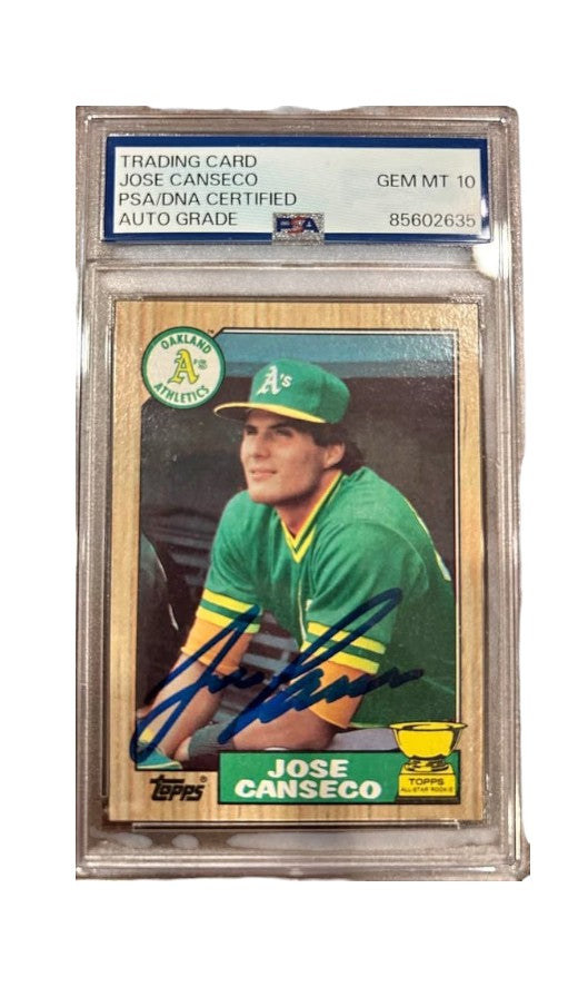 1987 Topps Jose Canseco Autographed PSA 10