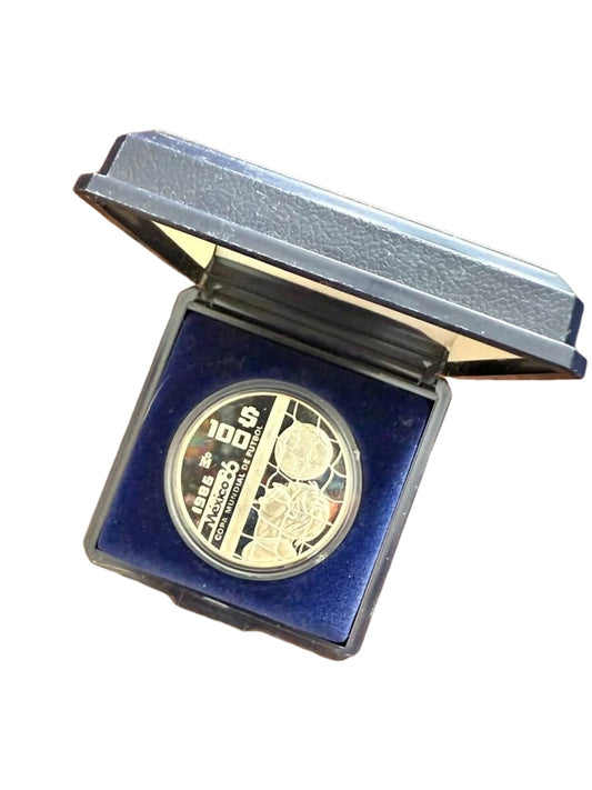 1986 World Cup 100 Peso Silver coin