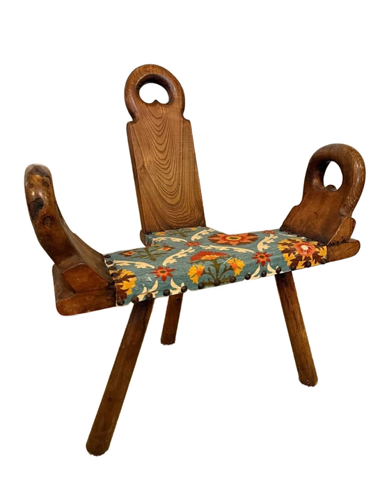 Early antique birthing chair