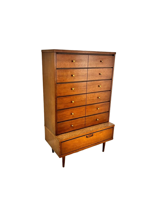 Rare and Awesome Vintage cabinet, two piece . tapered legs, mid-century modern drawer unit,