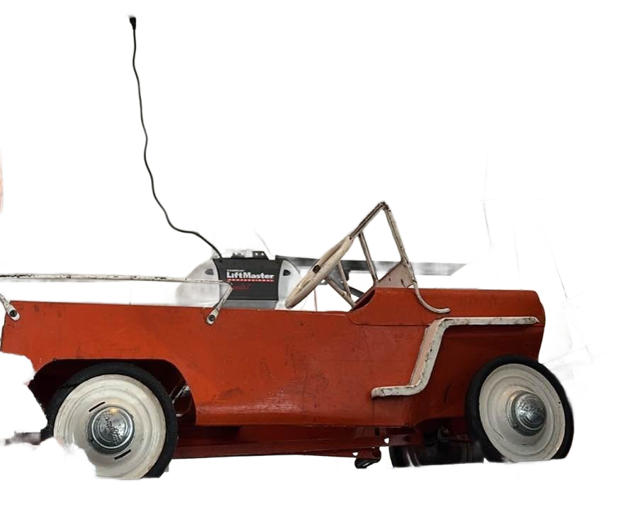 1950s Vintage Hamilton Steel Jeep Pedal Car automobile Americana rare toy 50s