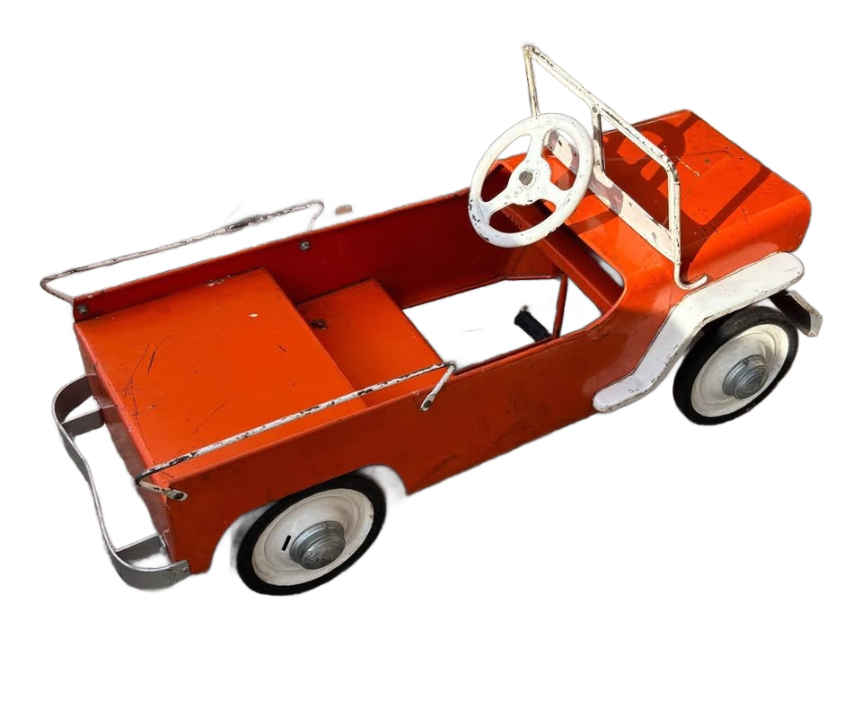 1950s Vintage Hamilton Steel Jeep Pedal Car automobile Americana rare toy 50s