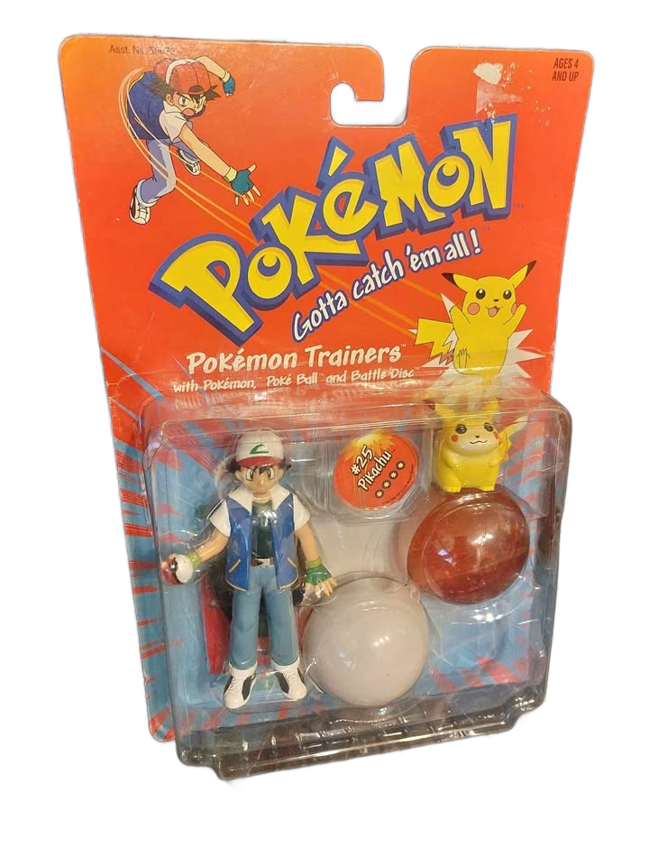 Vintage 1999 Pokémon trainers Ash Pikachu figure toy new sealed collectible