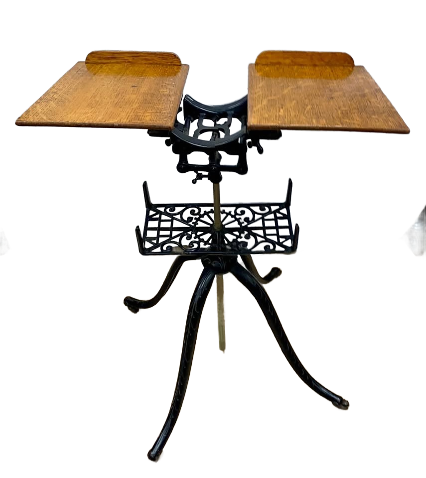 Antique Victorian Dictionary Book Stand Cast Iron Adjustable