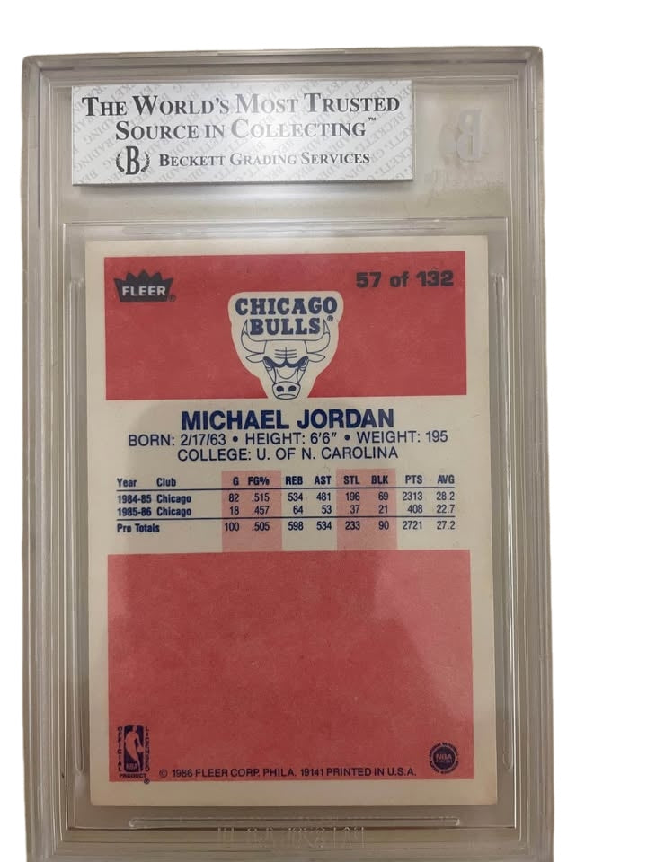 Fleer 1986 Michael Jordan Rookie Card BGS 7.5