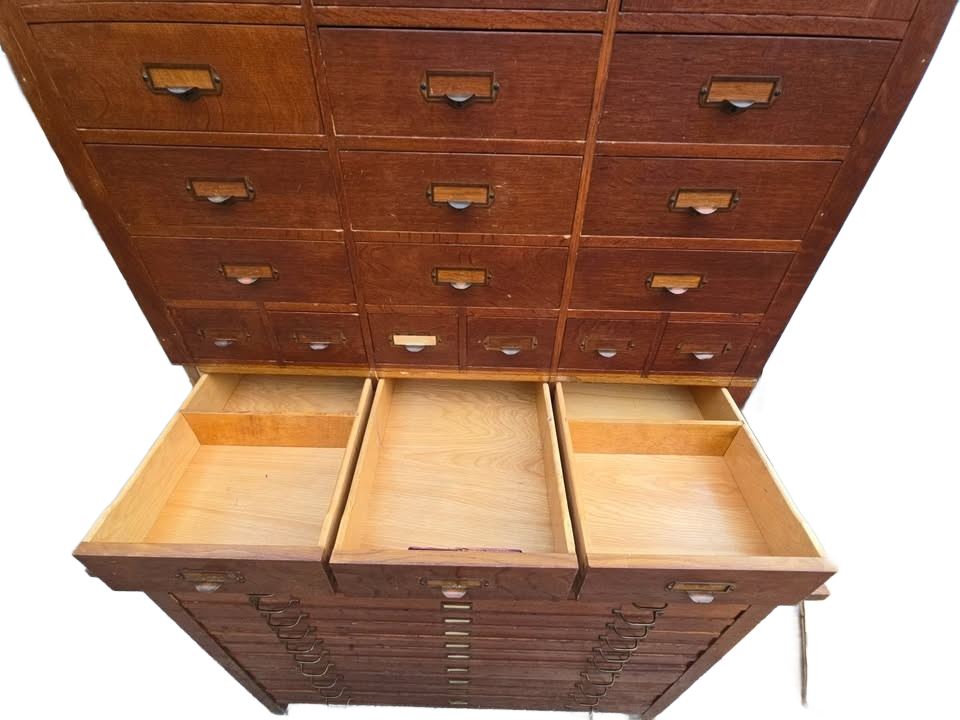 Antique Map Cabinet
