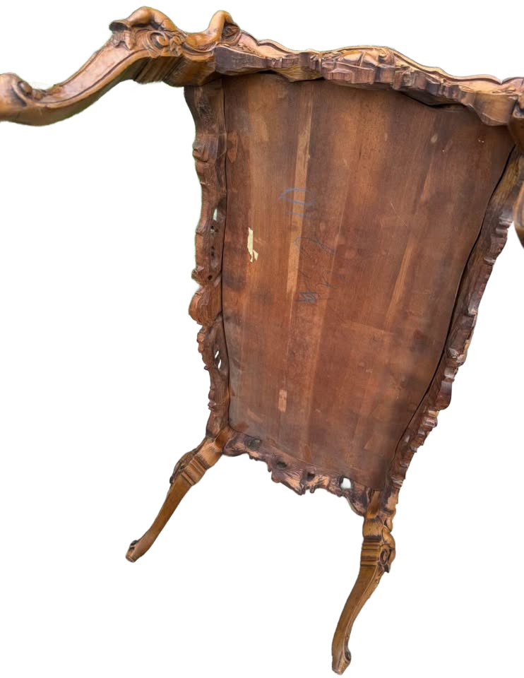 Antique figural wood carved cherub table 1920s Italy