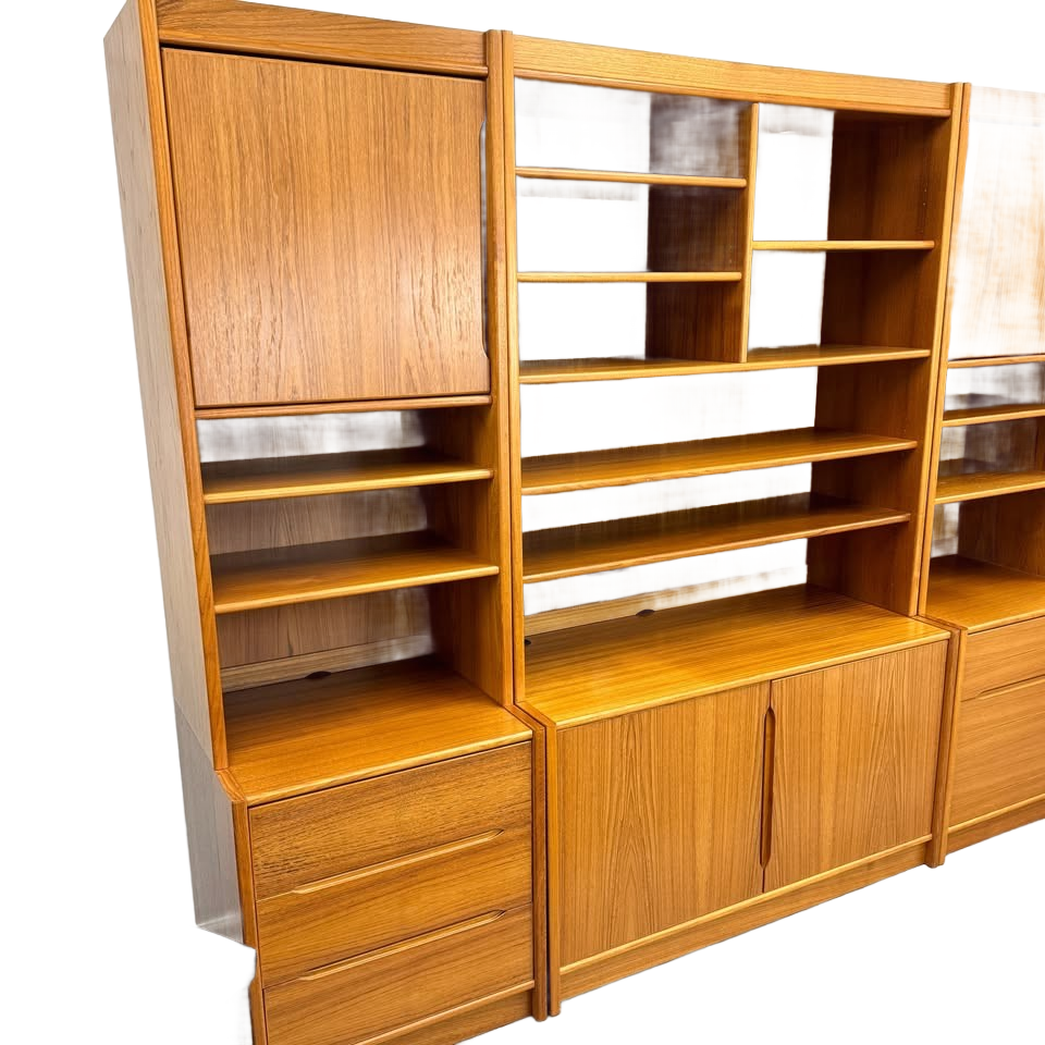 Vintage Teak Three-Piece Wall Unit