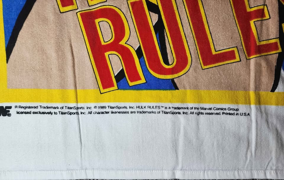 Hulk Hogan RARE Beach Towel WWF WWE WCW NWO Vintage Wrestling