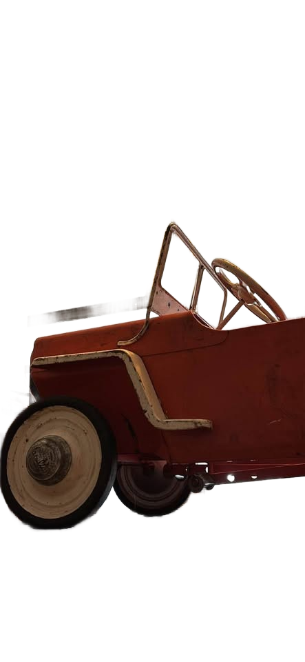 1950s Vintage Hamilton Steel Jeep Pedal Car automobile Americana rare toy 50s