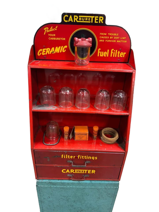 Vintage Carter Carburetor Cabinet Metal Unit 22.5” Tall