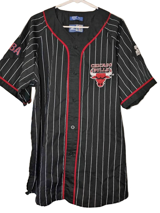 Men's Chicago Bulls vintage 90s baseball style jersey Sz XL