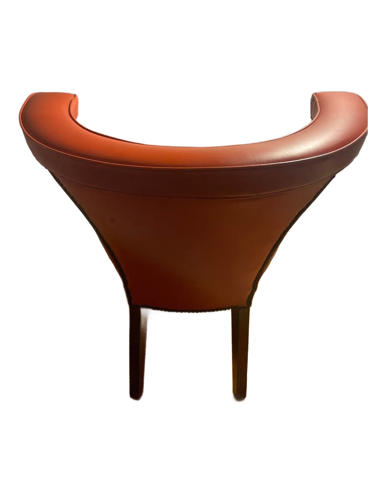 Antique Tufted Leather Mid Century Modern Living Chair