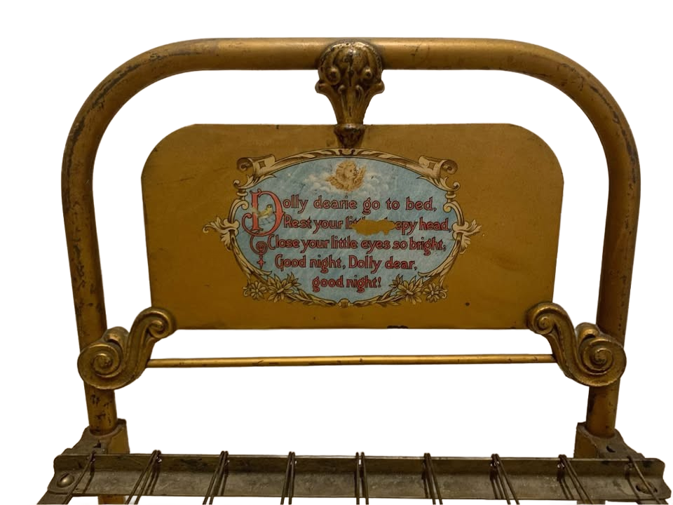 Antique Cast Iron Doll Bed Salesman Sample Chicago Art Bed Co LARGE 26 1/2×20 Late 1800s/Early 1900s