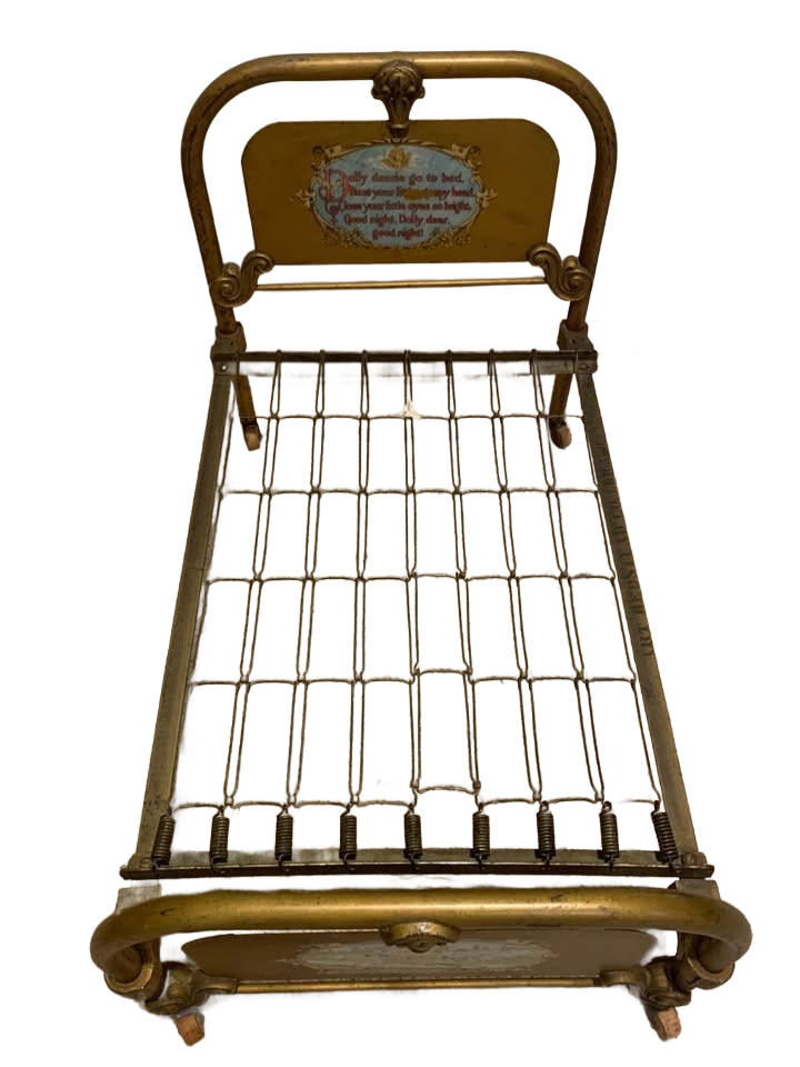 Antique Cast Iron Doll Bed Salesman Sample Chicago Art Bed Co LARGE 26 1/2×20 Late 1800s/Early 1900s