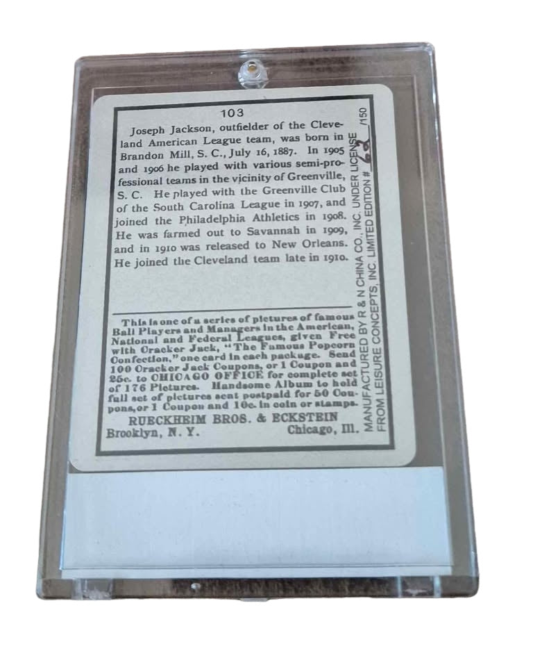 Limited Cracker Jack 'Shoeless' Joe Jackson Card (#62/100)