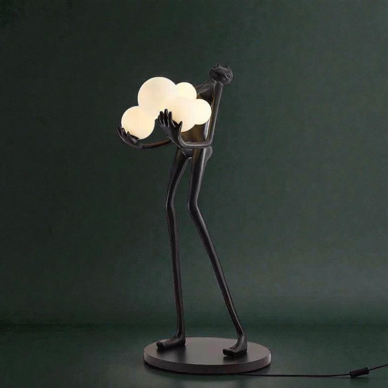 H 6 ft Art Statue Holding Ball Floor Lamp Modern