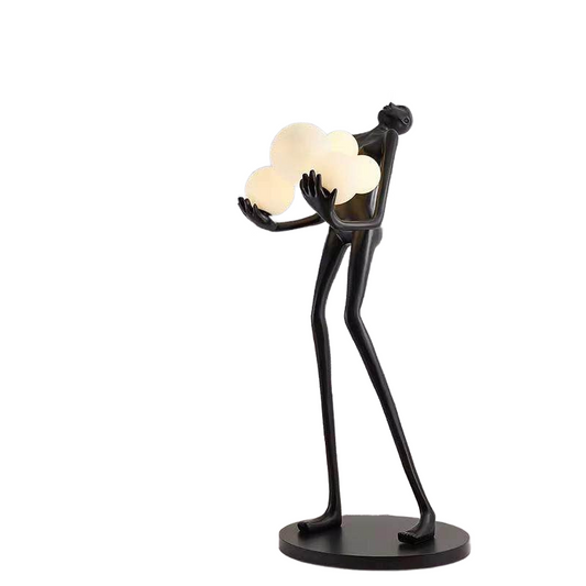 H 6 ft Art Statue Holding Ball Floor Lamp Modern