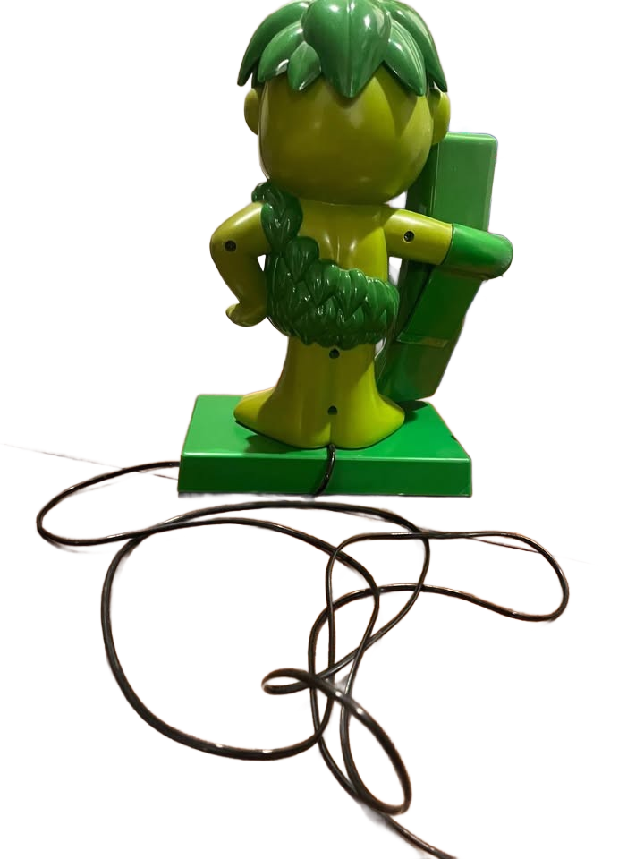 Collectible Green Giant Promotional Marketing Items-Telephone, Alarm Clock, soft Plstic Sprout Toy