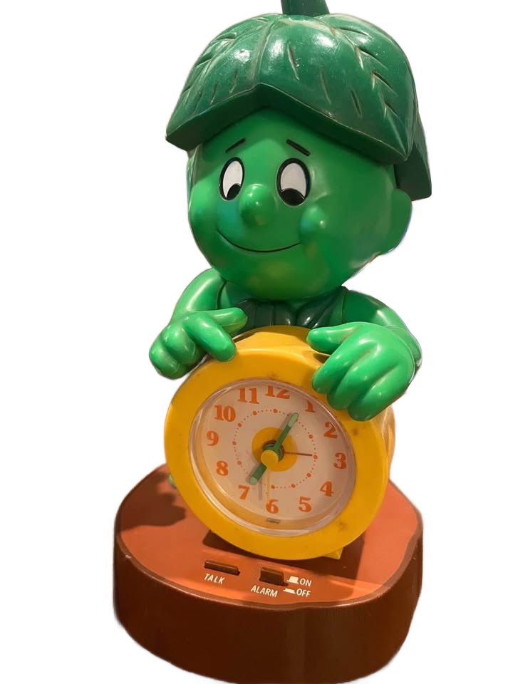 Collectible Green Giant Promotional Marketing Items-Telephone, Alarm Clock, soft Plstic Sprout Toy