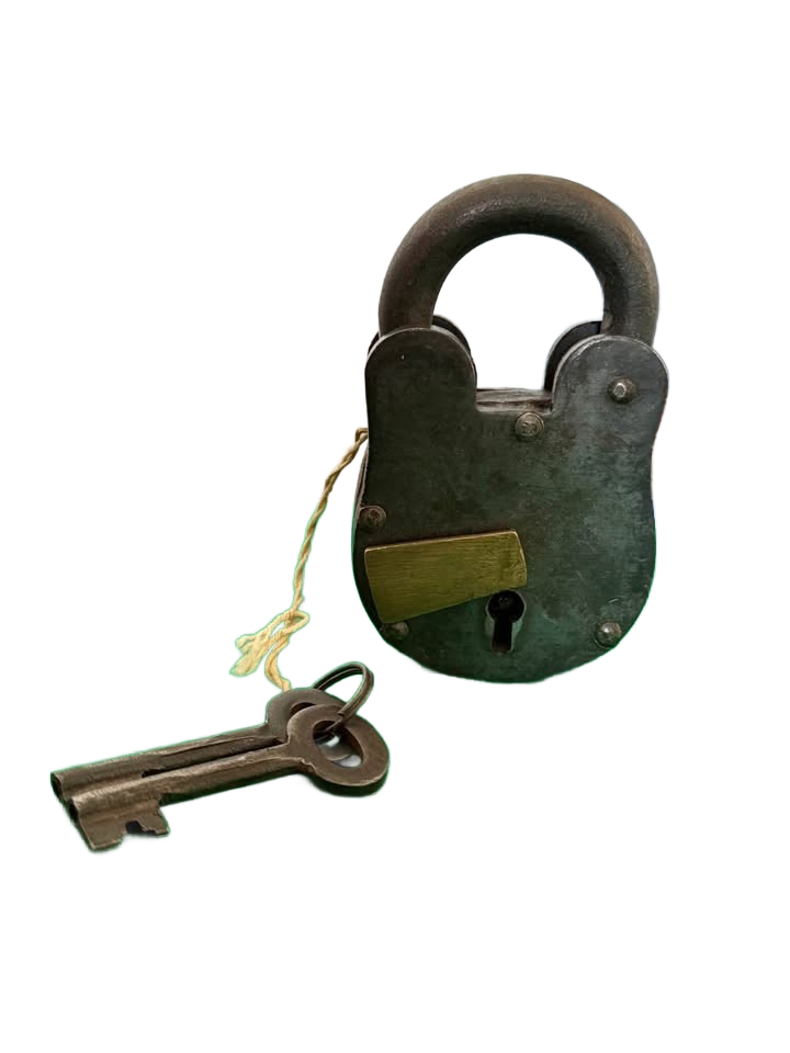 Vintage-Style Heavy Iron Padlocks with Keys (Set of 2)