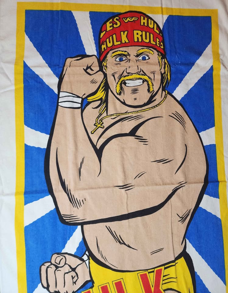 Hulk Hogan RARE Beach Towel WWF WWE WCW NWO Vintage Wrestling