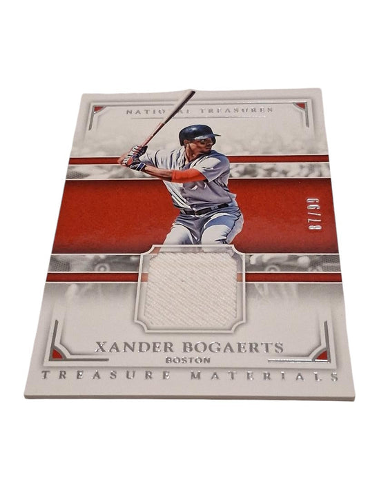 XANDER BOGAERTS 87/99 Jersey GAME USED 2017 National Treasures RED SOX