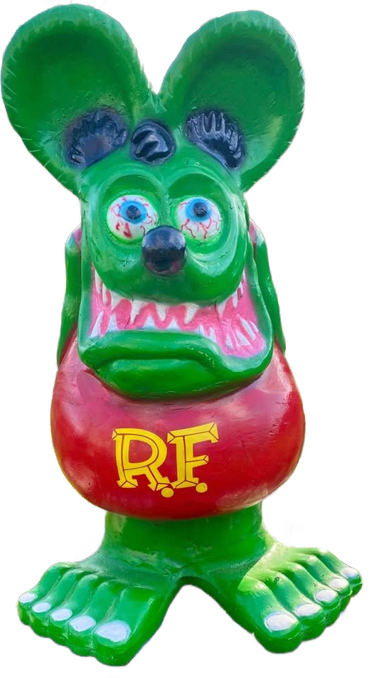 Hand Painted Cement Rat Fink