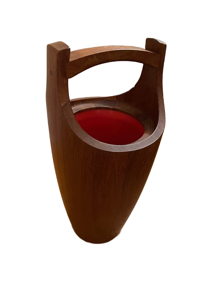 Mid-Century Modern Danish teak Ice Bucket. Bar accessory from the 1960’s Scandinavian Style