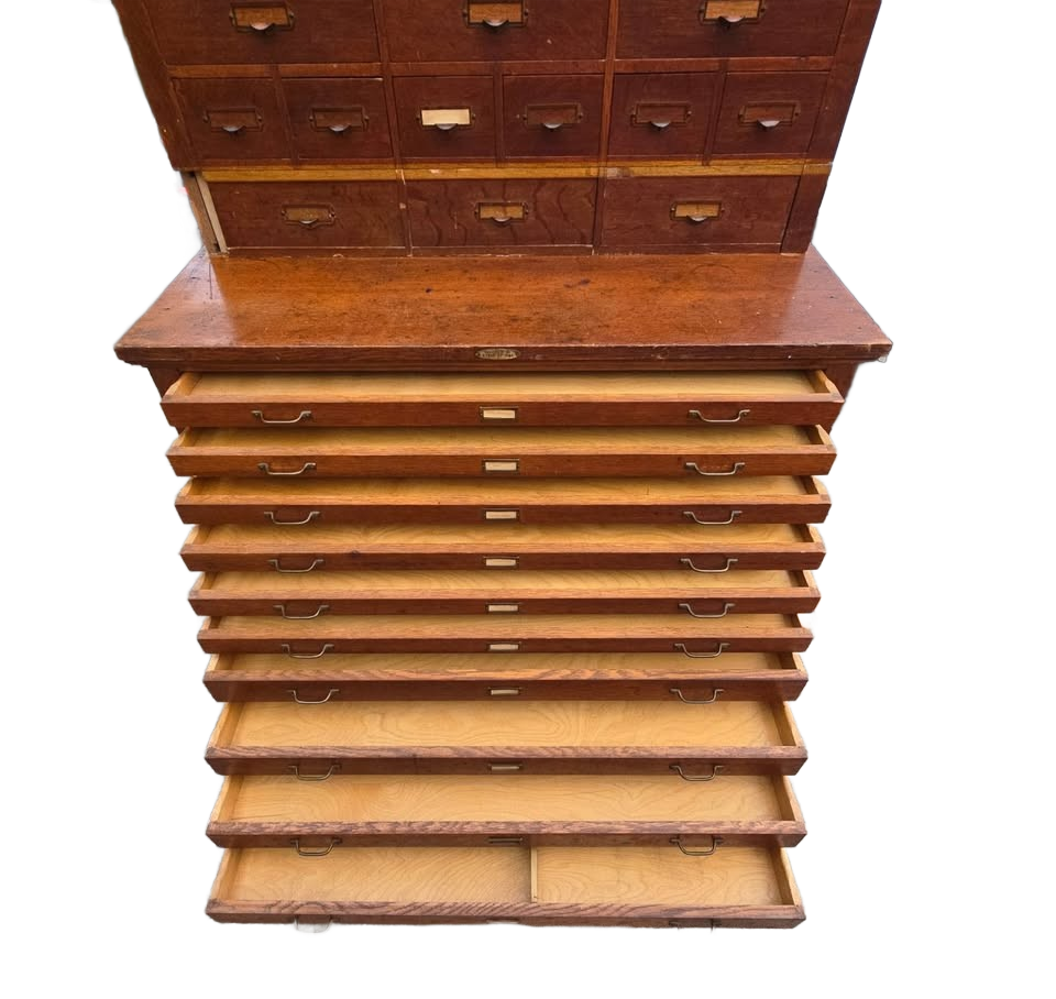 Antique Map Cabinet