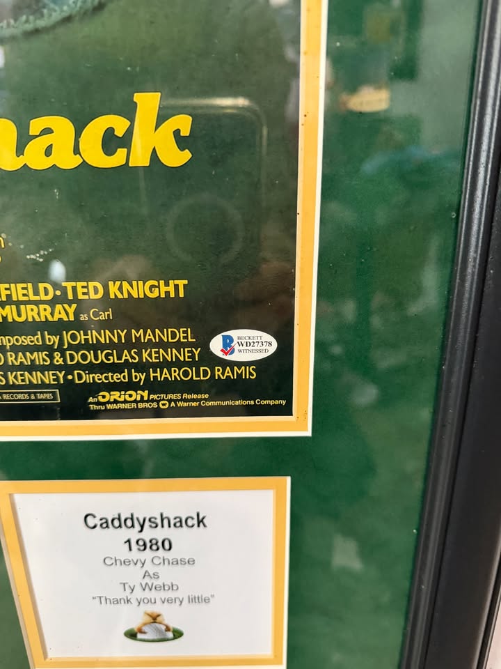 Chevy Chase Autographed Framed Caddyshack Movie Poster Beckett COA