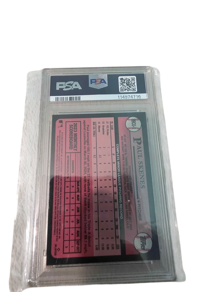 PAUL SKENES ROOKIE RC PSA 9 2024 Topps Chrome