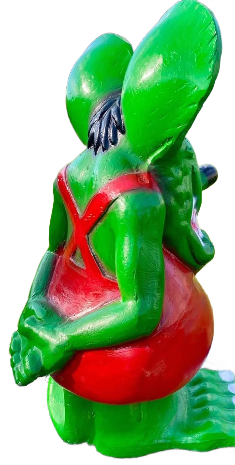 Hand Painted Cement Rat Fink