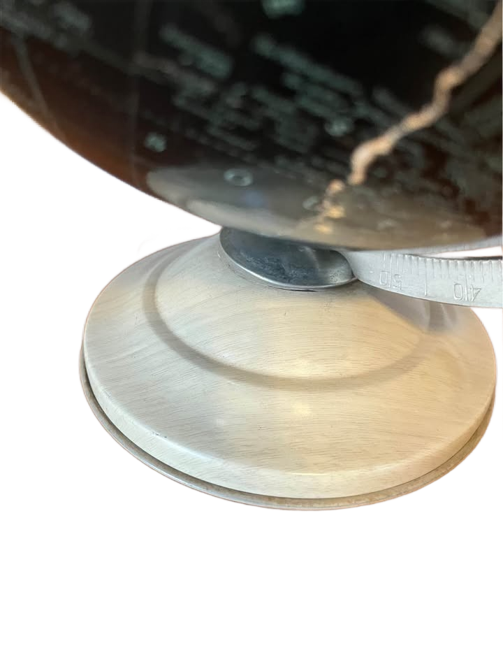 Vintage replogle starlight black 12” globe, distressed