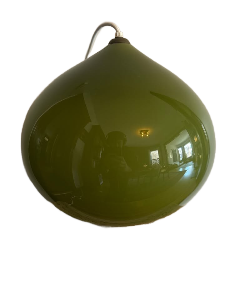 Holmegaard Green Glass Teardrop Pendant Lamp