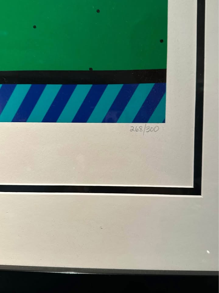 Romero Britto Limited Edition (268/300), Signed Serigraph “New Golfer” Framed In Black