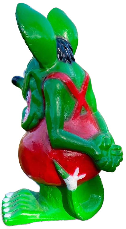 Hand Painted Cement Rat Fink