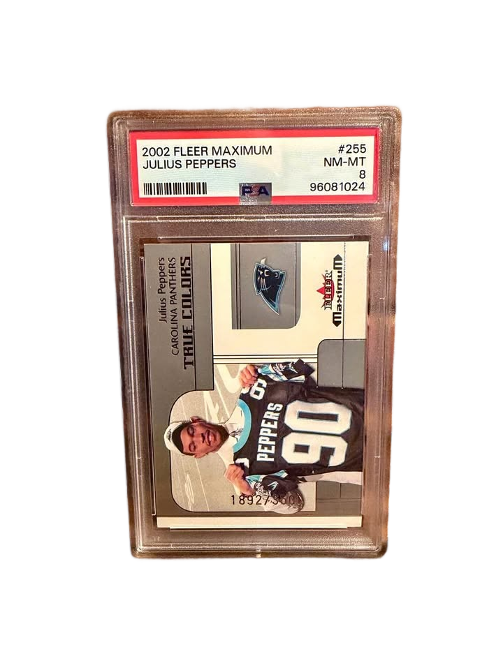 2002 Fleer Maximum Julius Peppers PSA 8 Football Serial Numbered Card