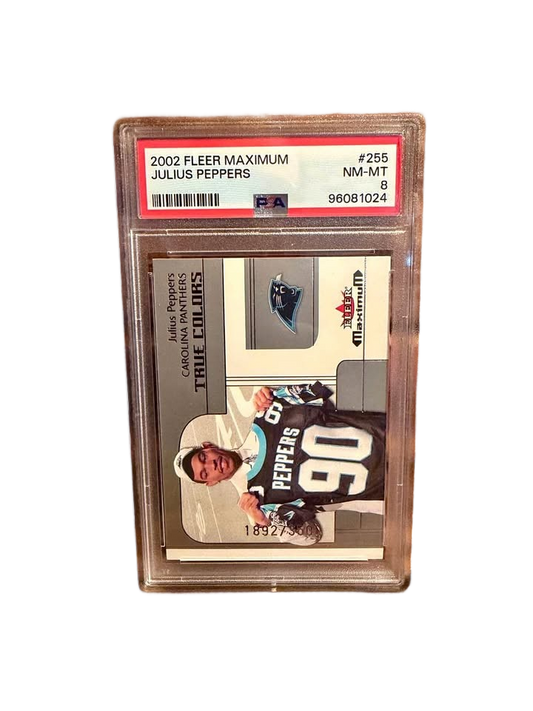 2002 Fleer Maximum Julius Peppers PSA 8 Football Serial Numbered Card