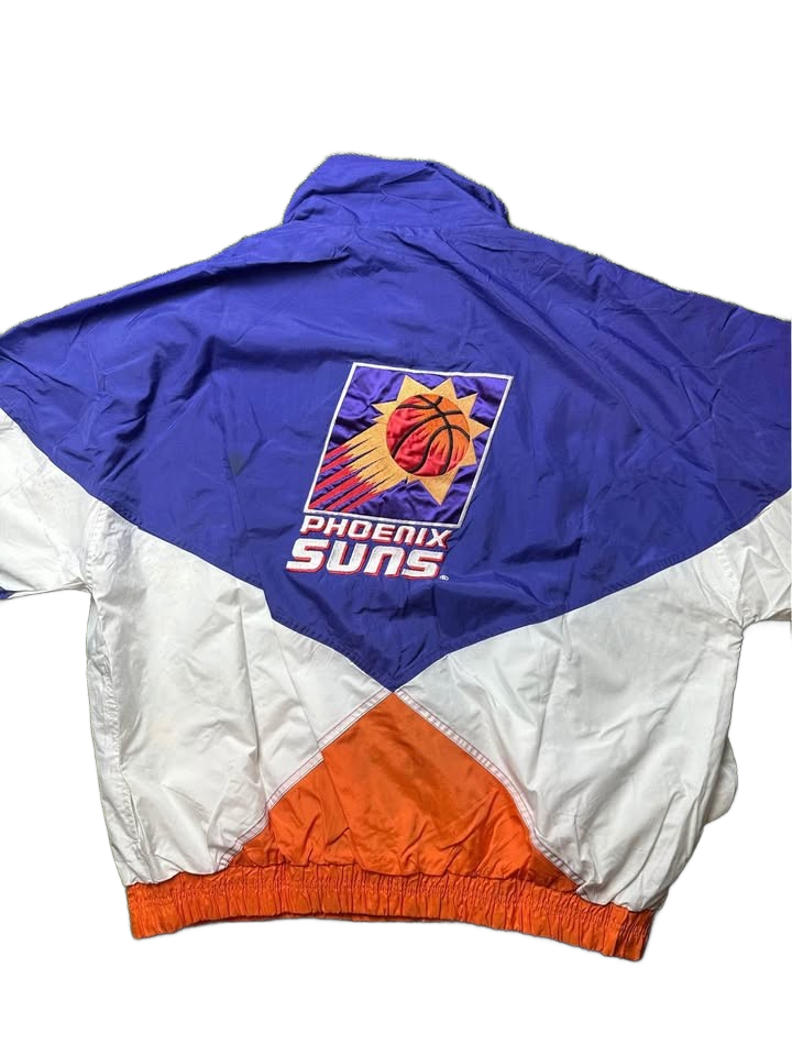 Vintage 90s Y2K Logo Athletic windbreaker Phoenix Suns XL stained