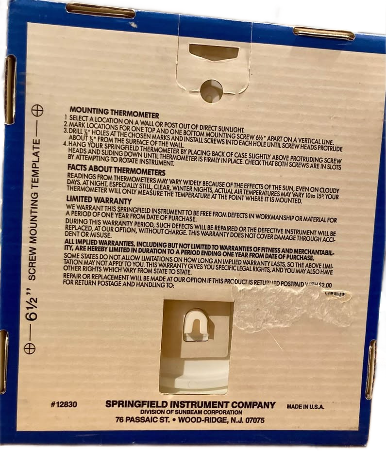 RARE Donald Duck Springfield 10” Outdoor Wall Thermometer