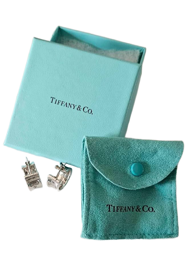 Tiffany & Co T&CO 1837 Hoop Huggie Earrings in Sterling Silver