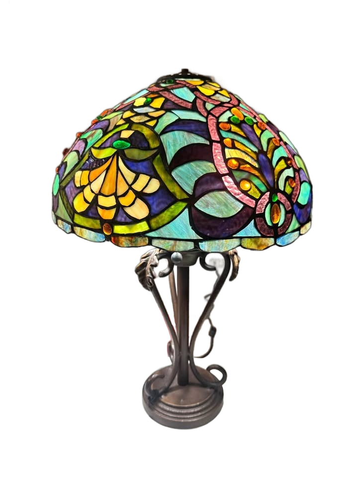 Vintage Stained Glass Lamp